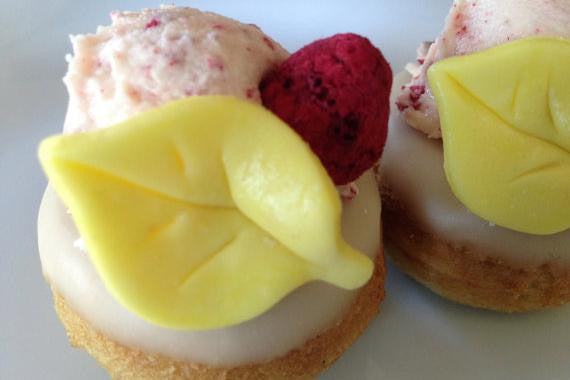 Vegan Lemon Raspberry Mini Cake Donuts