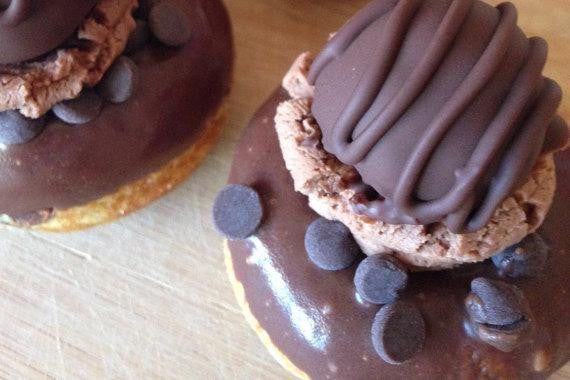 Vegan Cookie Dough Truffle Mini Cake Donuts