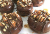 Vegan Chocolate Covered Turtle Mini Cake Donuts