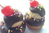 Vegan Banana Split Mini Cake Donuts