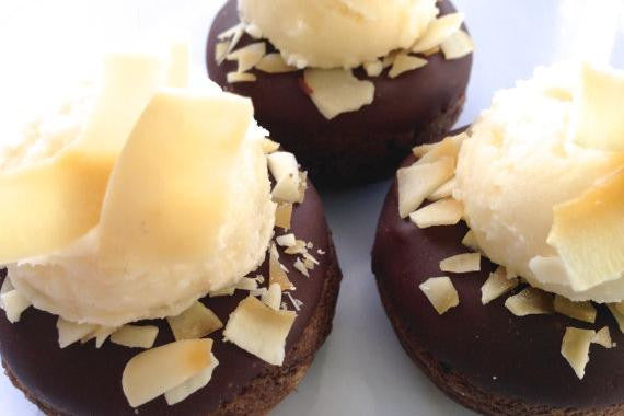 Vegan Chocolate Coconut Mini Cake Donuts