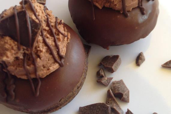 Vegan Triple Chocolate Baked Mini Cake Donut