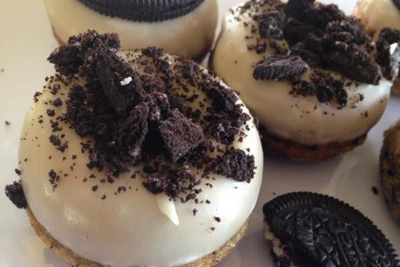 Vegan Chocolate Sandwich Cookie Mini Cake Donut